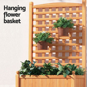 Green Fingers Garden Bed | 2X | 64x35x115cm | Wooden Planter with Trellis