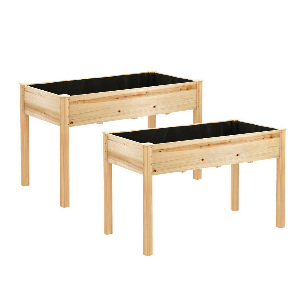 Green Fingers Raised Garden Bed | 2X Elevated | 120x60x80cm | Wooden Planter Boxes