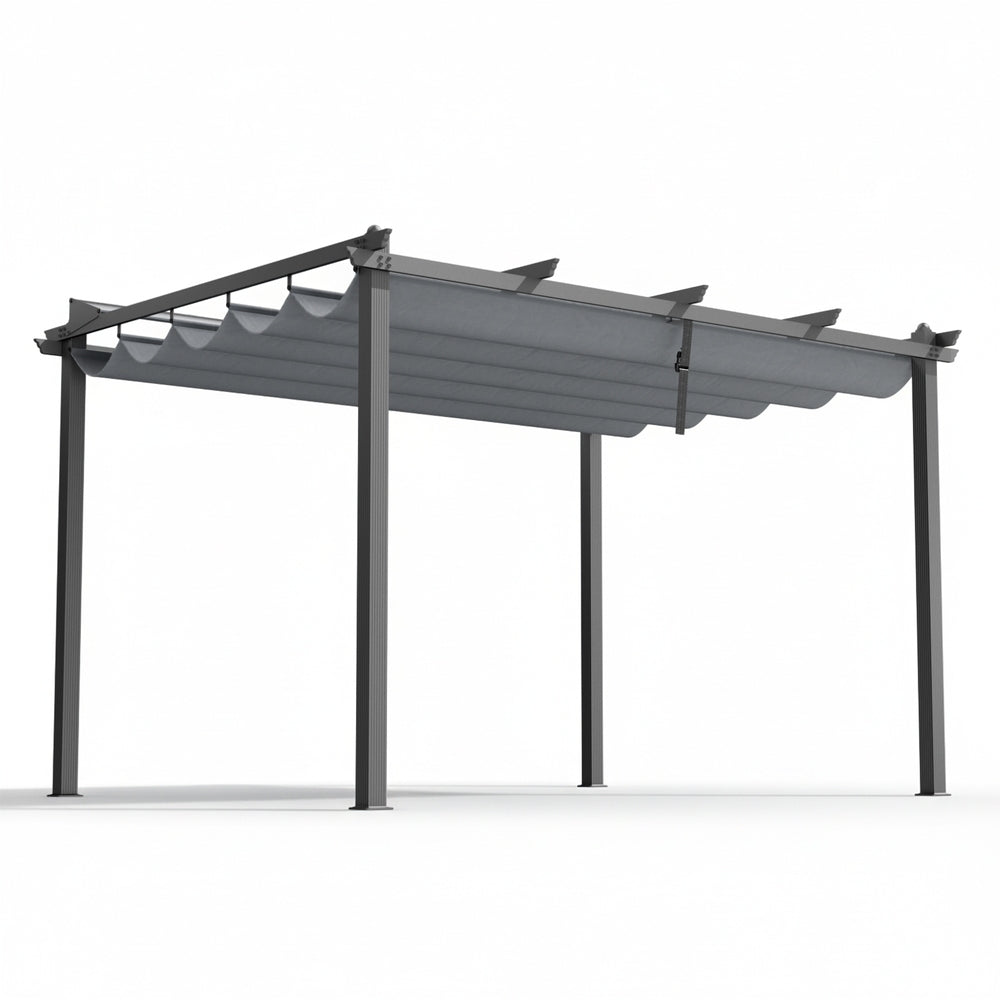 Pergola | 3x4m | Aluminium Frame | Adjustable Canopy | Grey