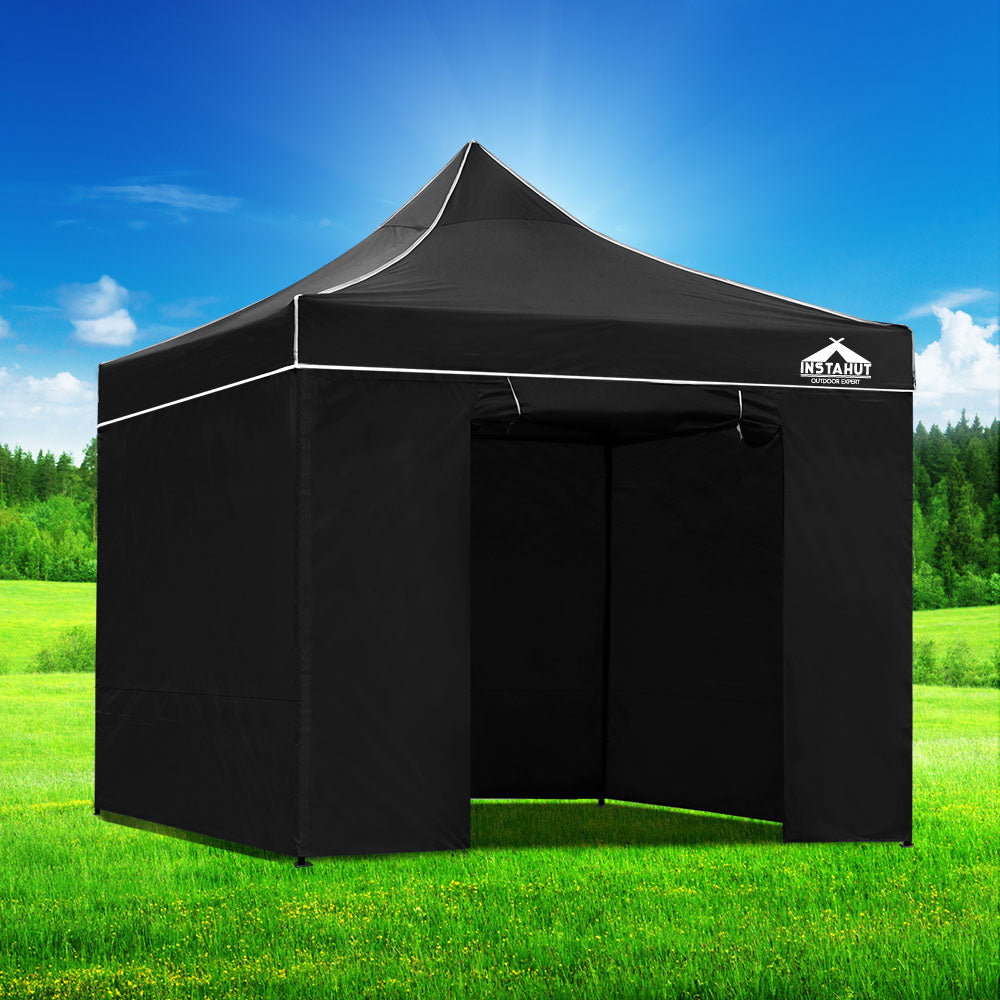 Gazebo Pop Up Marquee | 3x3m | Folding Tent | Wedding Gazebos | 500D | Black