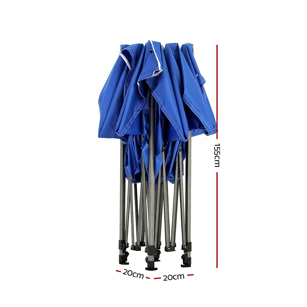 Gazebo Pop Up Marquee | 3x3 | Folding Tent | Wedding Gazebos | 500D Oxford | Blue