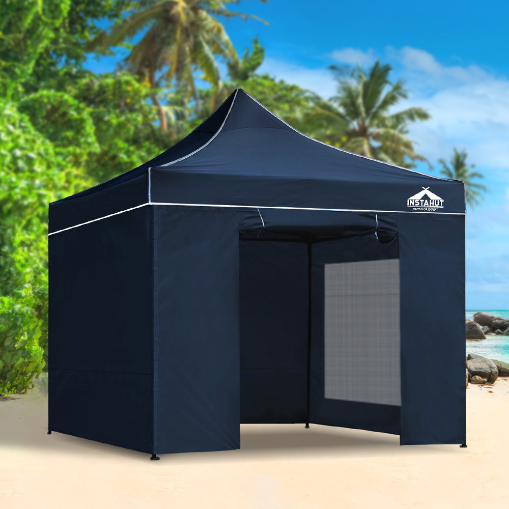 Gazebo Pop Up Marquee | 3x3 | Folding Tent | Gazebos | Camping | 500D Oxford | Navy
