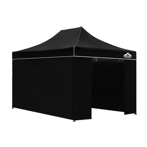 Gazebo Pop Up Marquee | 3x4.5 | Folding Tent | Wedding Gazebos | 500D | Black