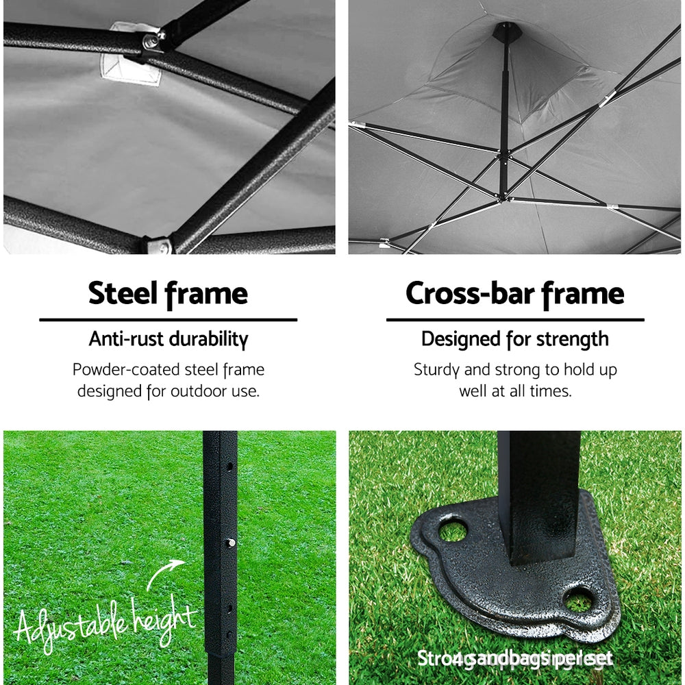 Gazebo Pop Up Marquee | 3x4.5 | Folding Tent | Wedding Gazebos | 500D | Black