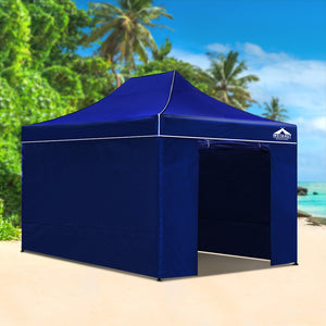 Gazebo | 3x4.5m | Pop Up Marquee | Folding Tent | Wedding Gazebos | Camping Outdoor Shade Canopy | Blue