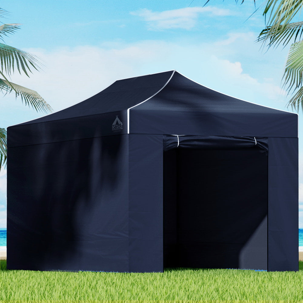 Gazebo | 3x4.5m | Pop Up Marquee | Folding Tent | Wedding Gazebos | Camping Outdoor Shade Canopy | Navy
