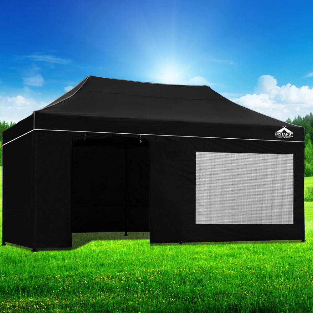 Gazebo | 3x6 | Pop Up Marquee | Folding Tent | Wedding Gazebos | Camping Outdoor Shade Canopy | Black
