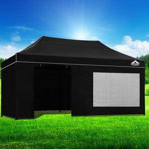 Gazebo | 3x6 | Pop Up Marquee | Folding Tent | Wedding Gazebos | Camping Outdoor Shade Canopy | Black