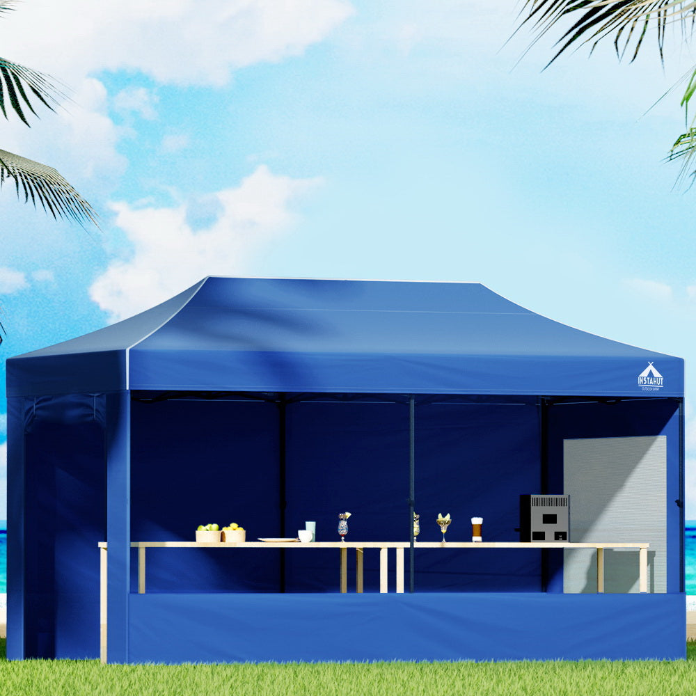 Gazebo | 3x6 | Pop Up Marquee | Folding Tent | Wedding Gazebos | Camping Outdoor Shade Canopy | Blue