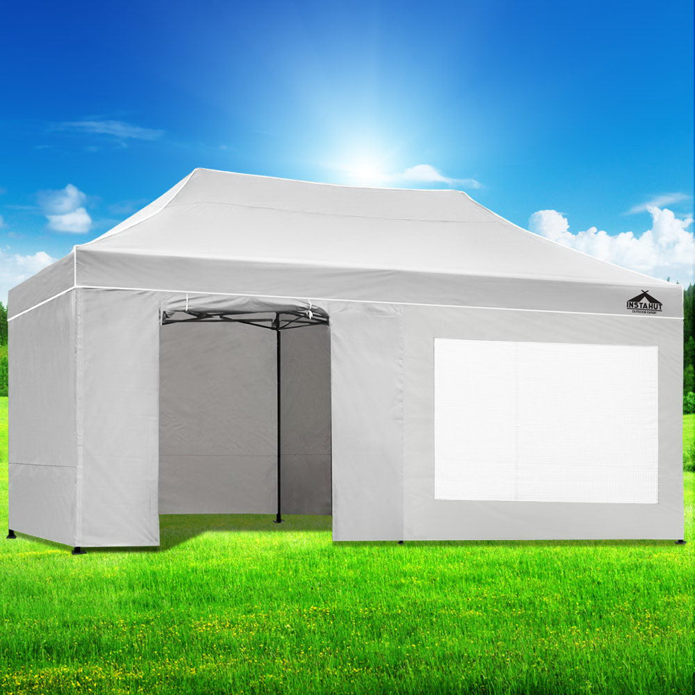 Gazebo Pop Up Marquee | 3x6 | Folding Tent Gazebos | 500D Oxford Fabric | White