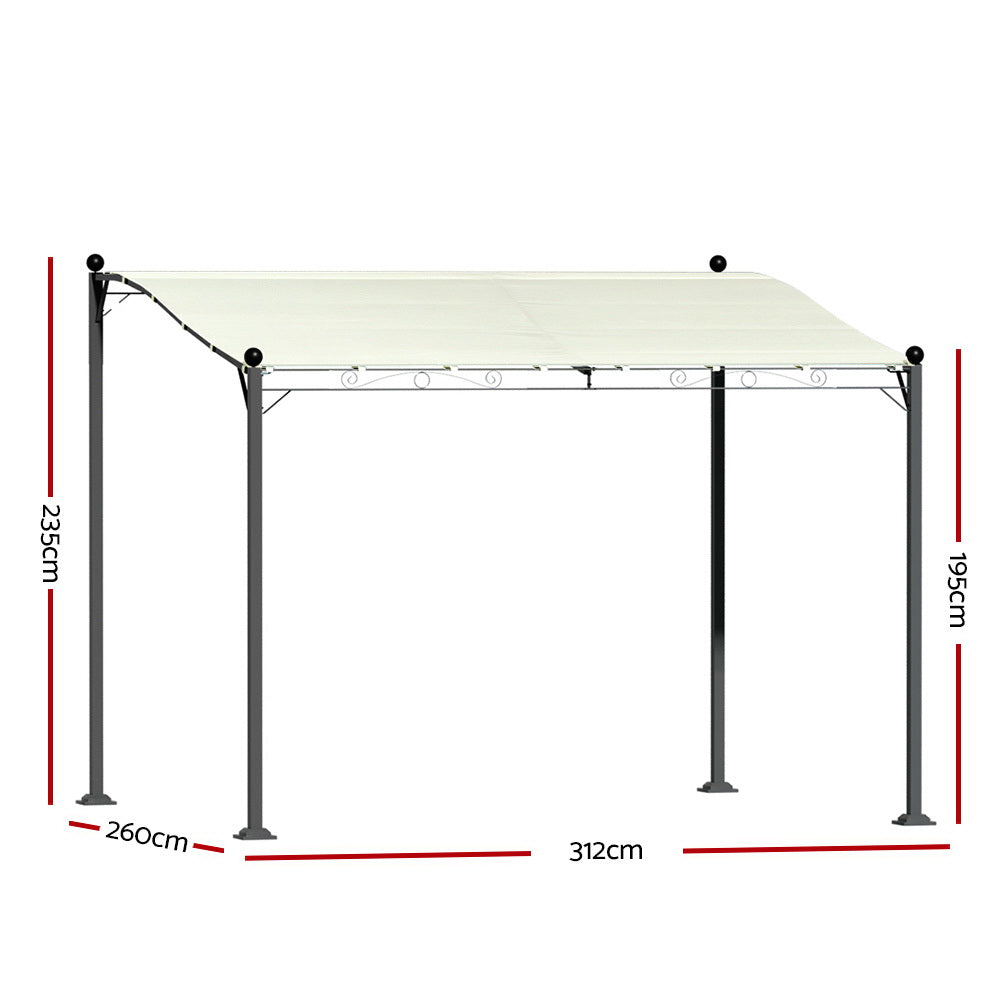 Instahut Gazebo Marquee | 3M Outdoor Event Tent | Wedding Camping Party Shade | Iron Art Canopy | Beige