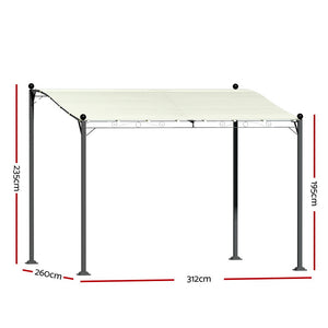 Instahut Gazebo Marquee | 3M Outdoor Event Tent | Wedding Camping Party Shade | Iron Art Canopy | Beige