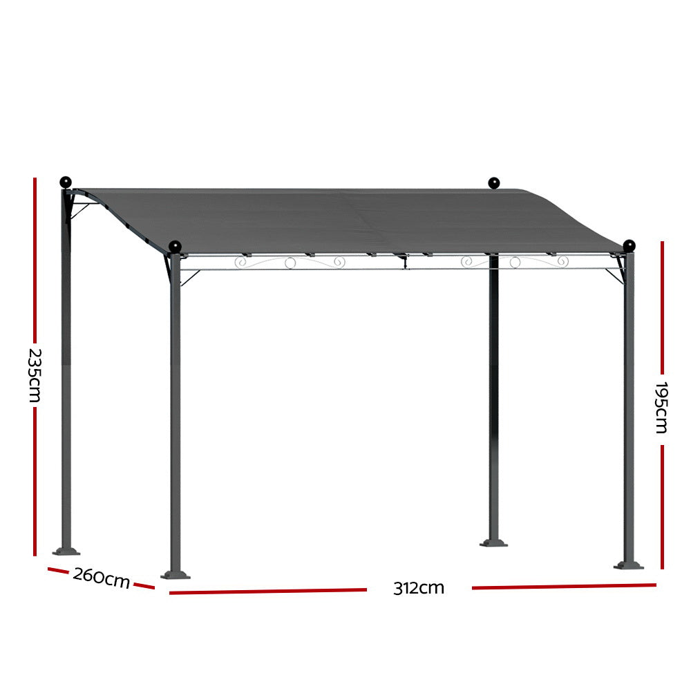 Gazebo Marquee | 3m | Outdoor Event Wedding Tent | Camping Party Shade | Iron Art Canopy | Grey