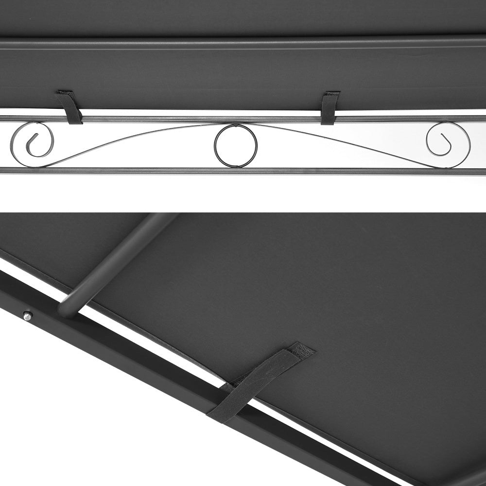 Gazebo Marquee | 3m | Outdoor Event Wedding Tent | Camping Party Shade | Iron Art Canopy | Grey