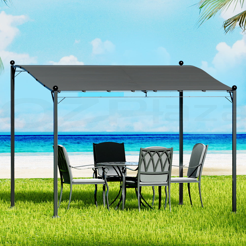 Gazebo Marquee | 3m | Outdoor Event Wedding Tent | Camping Party Shade | Iron Art Canopy | Grey