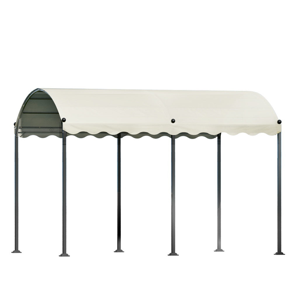 Gazebo Marquee | 4x3m | Outdoor Event Wedding Tent | Camping Party Shade | Iron Art Canopy | Beige