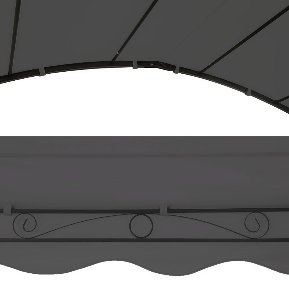 Gazebo Marquee | 4x3m | Outdoor Event Wedding Tent | Camping Party Shade | Iron Art Canopy | Grey