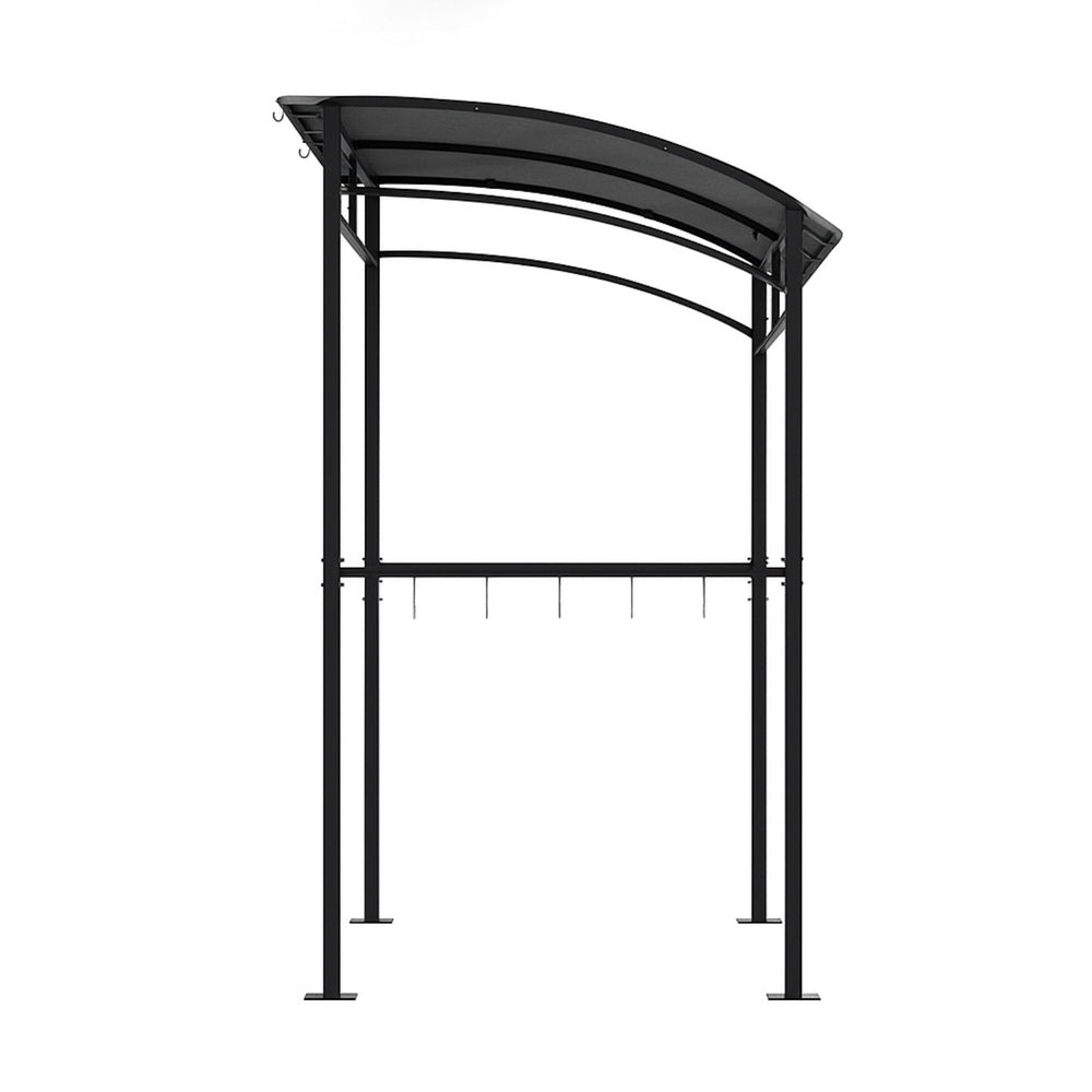 Instahut BBQ Gazebo Shelter | Outdoor Grill Marquee Shade | Garden Canopy with Shelf & Hooks | Grey