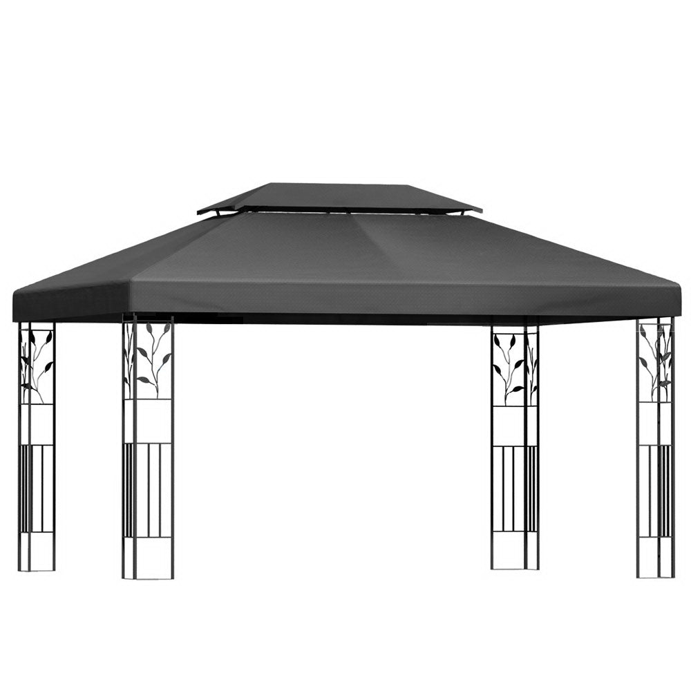 Gazebo | 4x3m | Marquee Outdoor Wedding Party Event Tent | Iron Art Shade | Grey