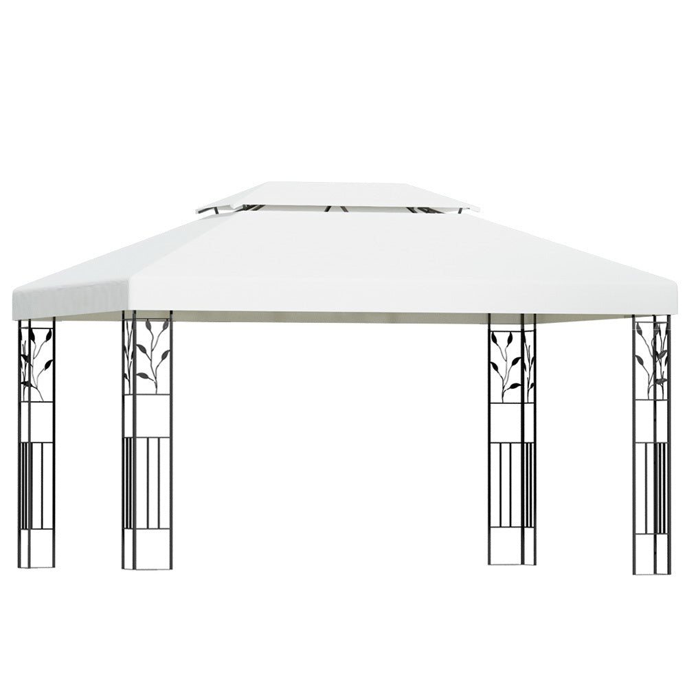 Gazebo | 4x3m | Marquee | Outdoor Wedding Party Event Tent | Iron Art Shade | White