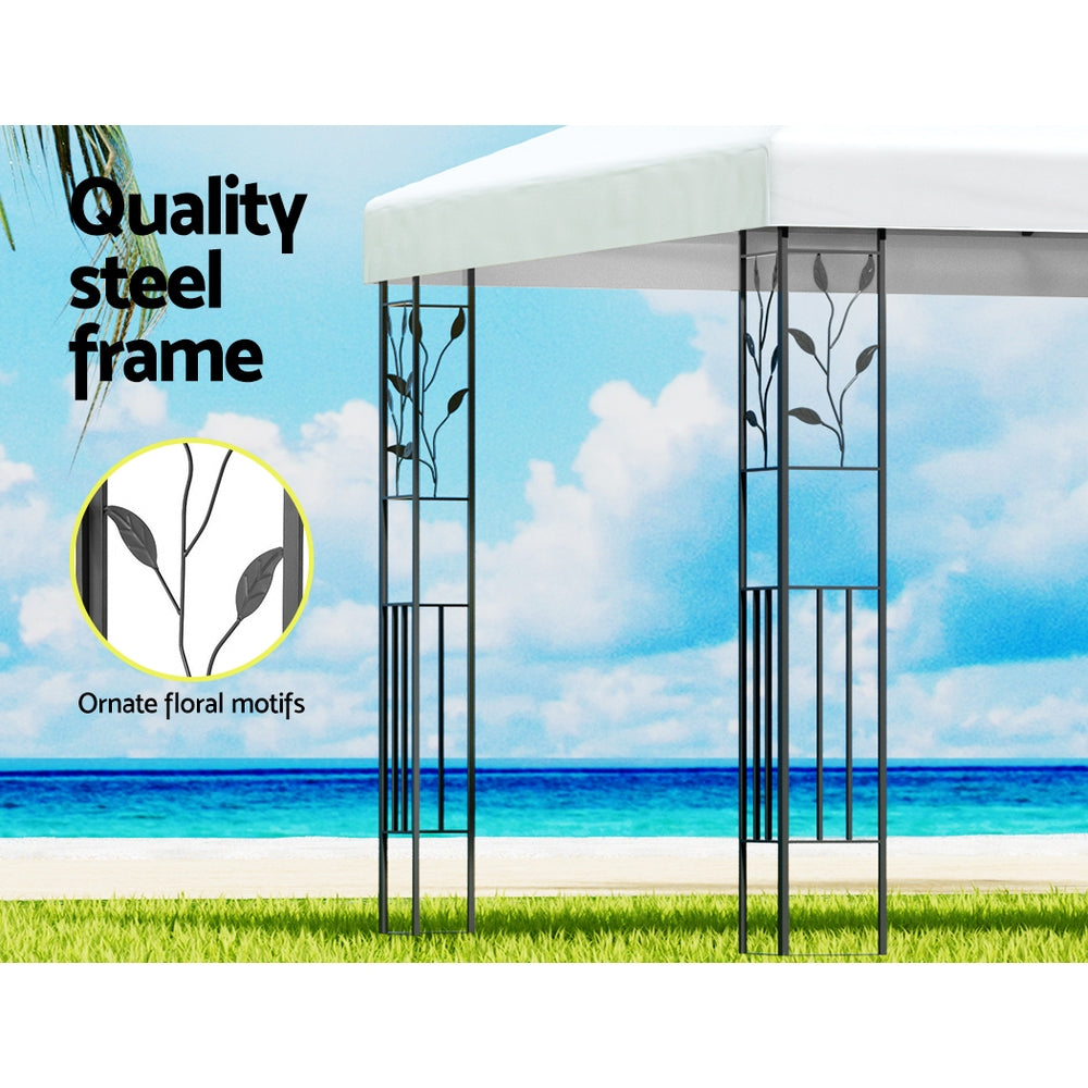 Gazebo | 4x3m | Marquee | Outdoor Wedding Party Event Tent | Iron Art Shade | White