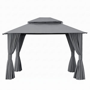 Instahut Gazebo 3x3m Canopy Outdoor Steel Frame Patio Tent Curtains Marquee Grey
