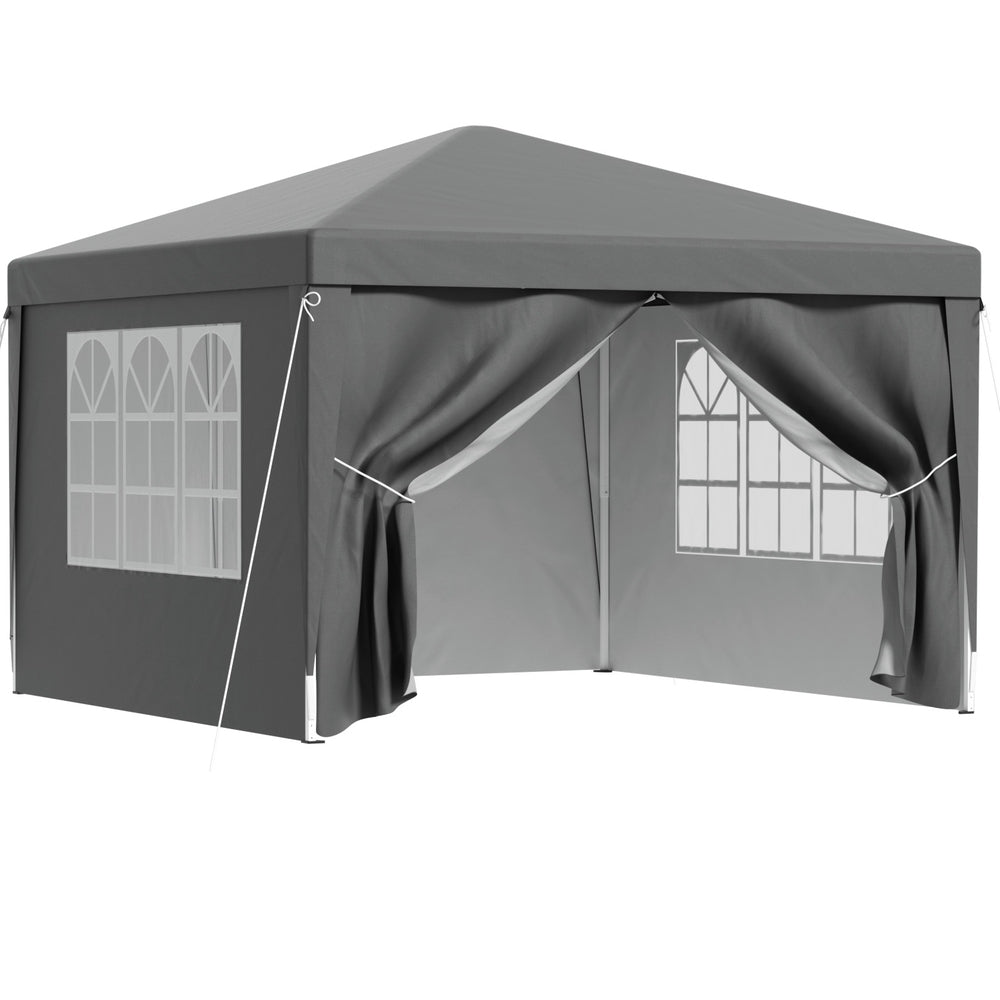 Instahut Gazebo | 3x3m | Pop Up Marquee Tent | Folding Wedding Outdoor Shade | Grey