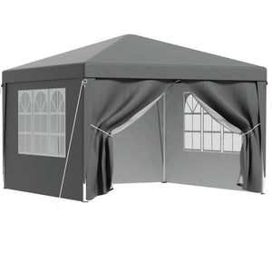 Instahut Gazebo | 3x3m | Pop Up Marquee Tent | Folding Wedding Outdoor Shade | Grey
