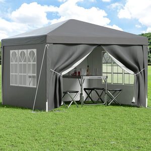 Instahut Gazebo | 3x3m | Pop Up Marquee Tent | Folding Wedding Outdoor Shade | Grey