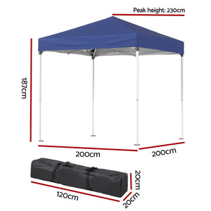 Instahut | Gazebo | 2x2m Outdoor Patio | Garden Marquee Shade | Blue