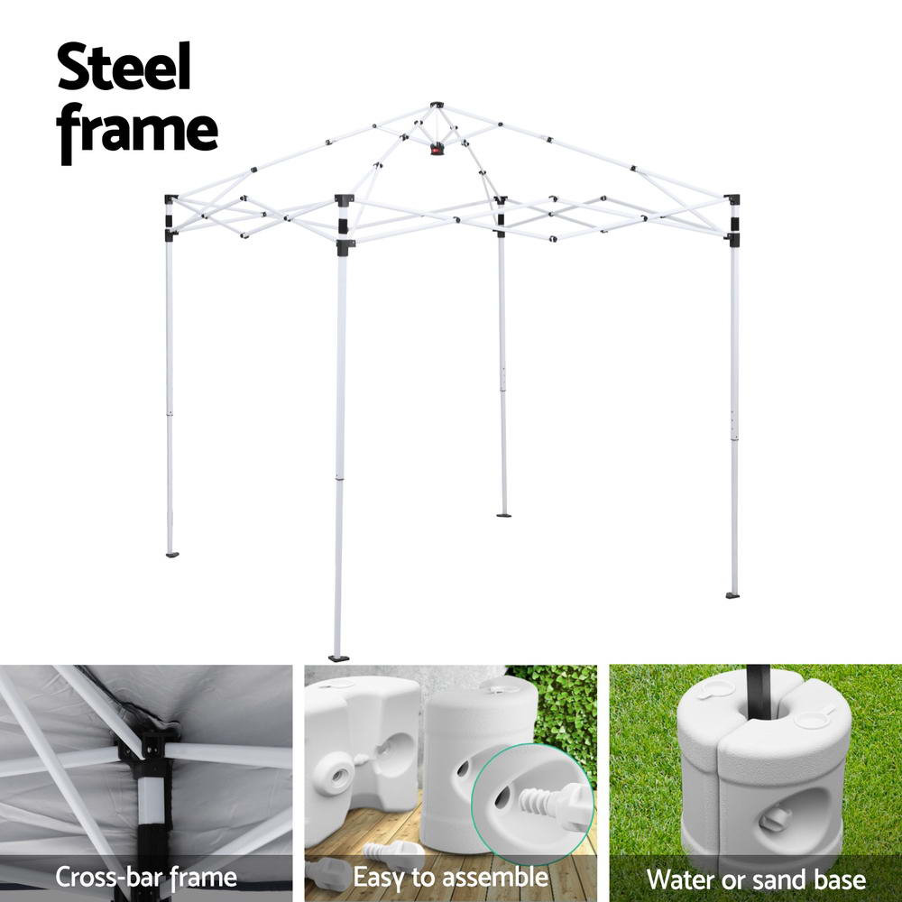Instahut | Gazebo | 2x2m Outdoor Patio | Garden Marquee Shade | Base Pods | Blue
