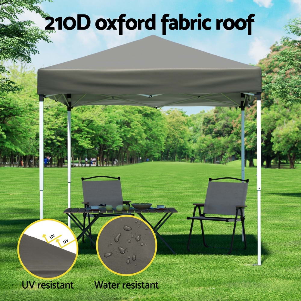 Instahut | Gazebo | 2x2m Outdoor Patio | Garden Marquee Shade | Grey