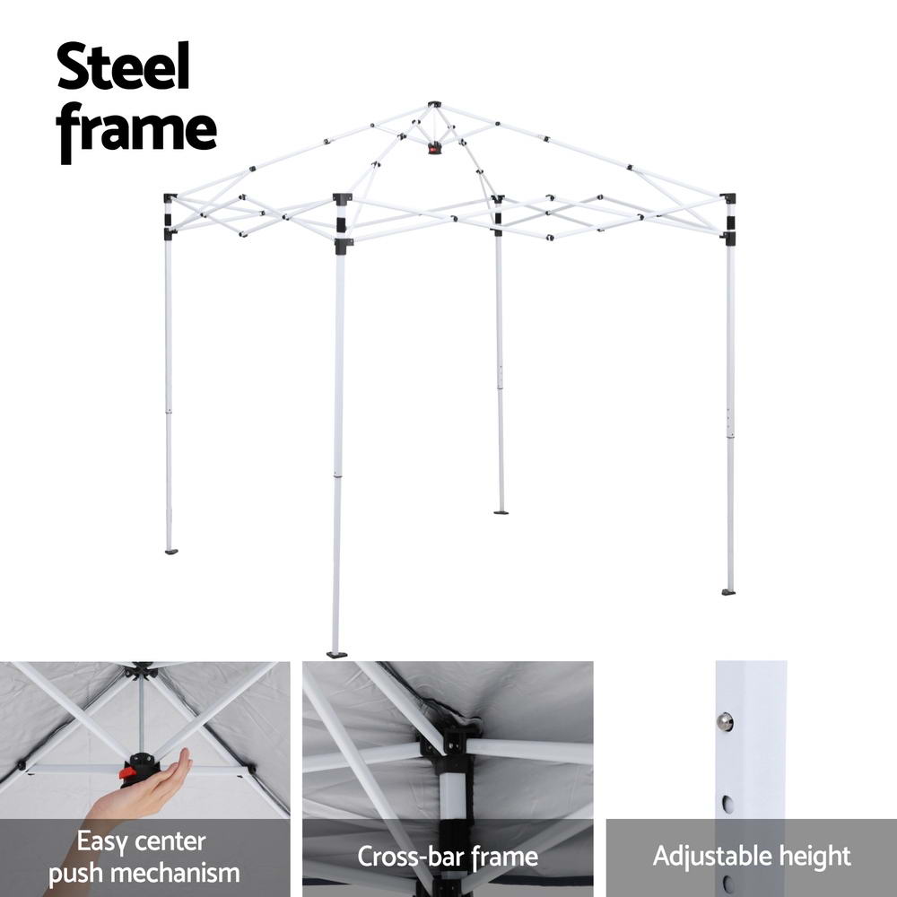 Instahut | Gazebo | 2x2m Outdoor Patio | Garden Marquee Shade | Grey