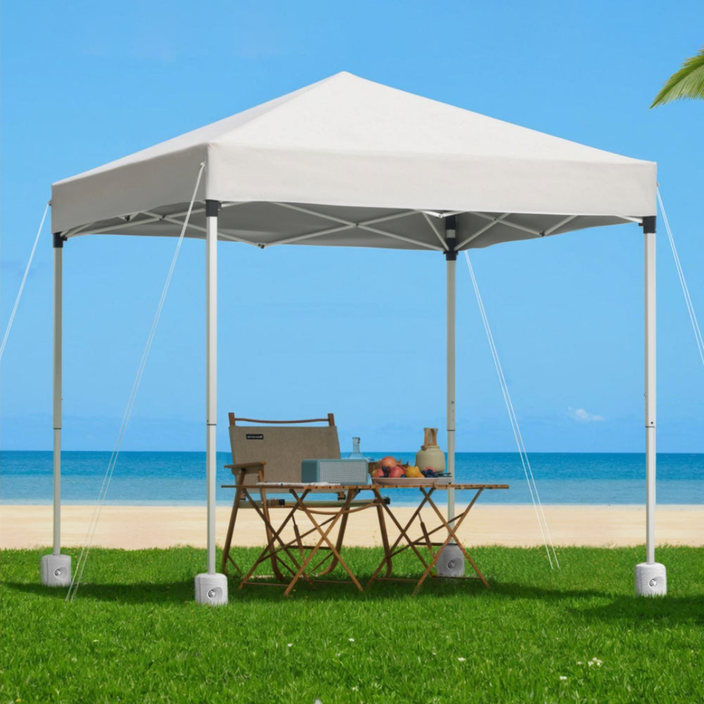 Instahut Gazebo 2x2m | Outdoor Patio Marquee Shade | White with Base Pods