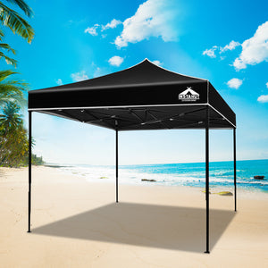 Gazebo Pop Up Marquee | 3x3m | Folding Tent | Wedding Outdoor Camping | Canopy Gazebos | Shade | Black