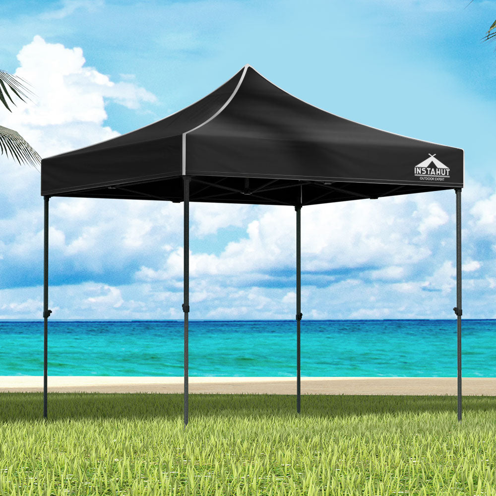 Gazebo Pop Up Marquee | 3x3 | Folding | 500D | Wedding Tent | Base Pod | Black