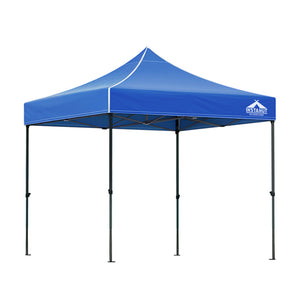 Gazebo Pop Up | 3x3m | w/Base Podx4 | Marquee Folding Outdoor Wedding Camping Tent | Shade Canopy | Blue