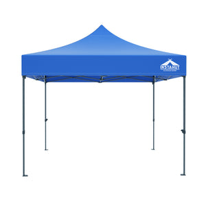 Gazebo Pop Up | 3x3m | w/Base Podx4 | Marquee Folding Outdoor Wedding Camping Tent | Shade Canopy | Blue