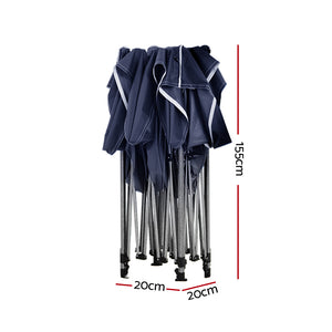 Gazebo Pop Up | 3x3m | w/Base Podx4 | Marquee Folding Outdoor Wedding Camping Tent | Shade Canopy | Navy