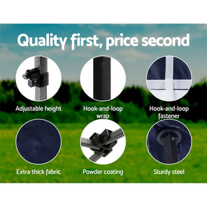 Gazebo Pop Up | 3x3m | w/Base Podx4 | Marquee Folding Outdoor Wedding Camping Tent | Shade Canopy | Navy