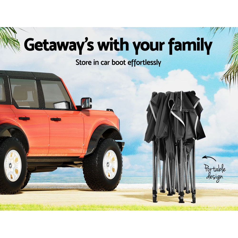 Gazebo Pop Up Marquee | 3x4.5 | Folding Tent | 500D | Wedding Camping | Black
