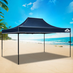 Gazebo Pop Up Marquee | 3x4.5m | Folding Tent | Camping | 500D Oxford | Navy