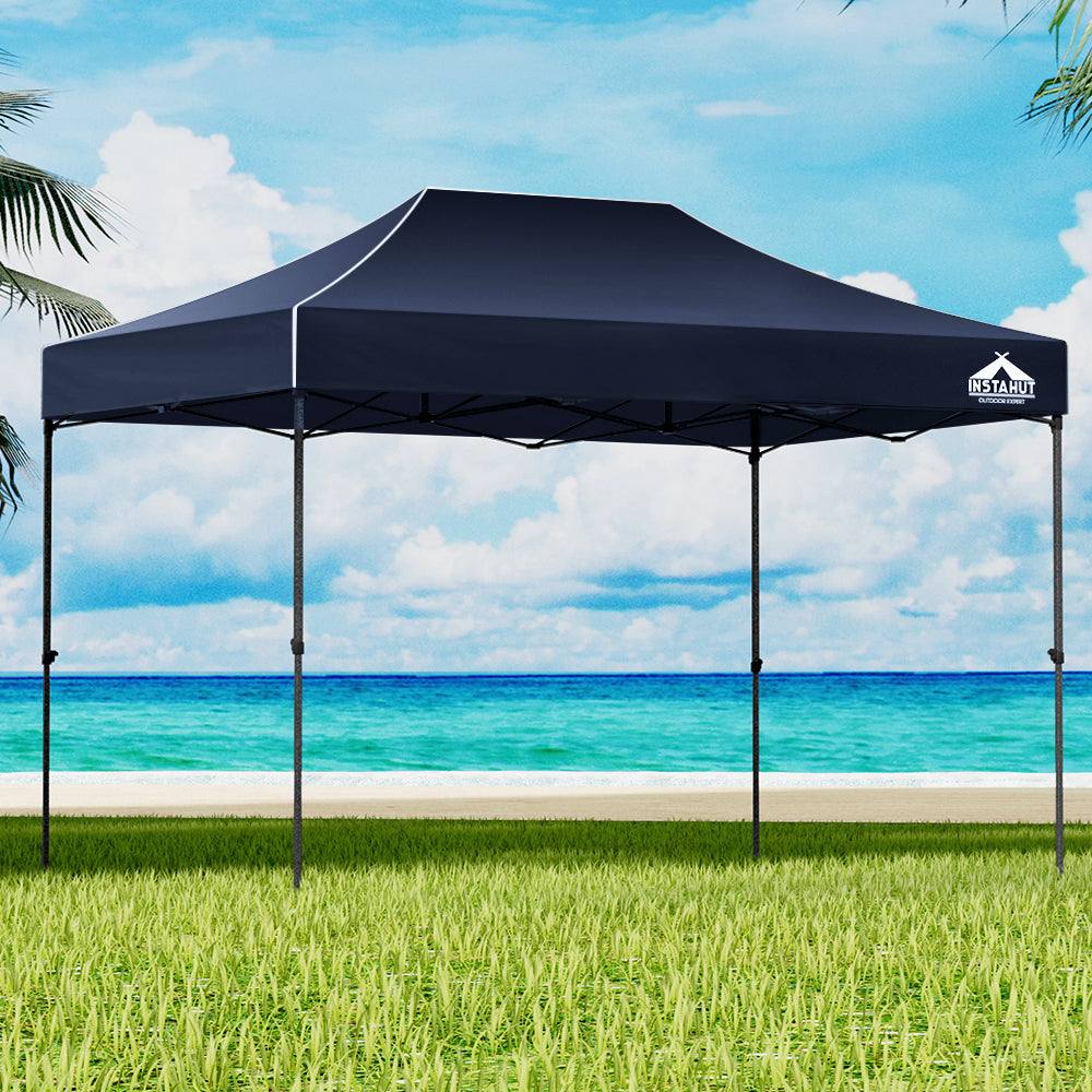 Gazebo Pop Up Marquee | 3x4.5m | Folding Tent | Camping | 500D Oxford | Navy