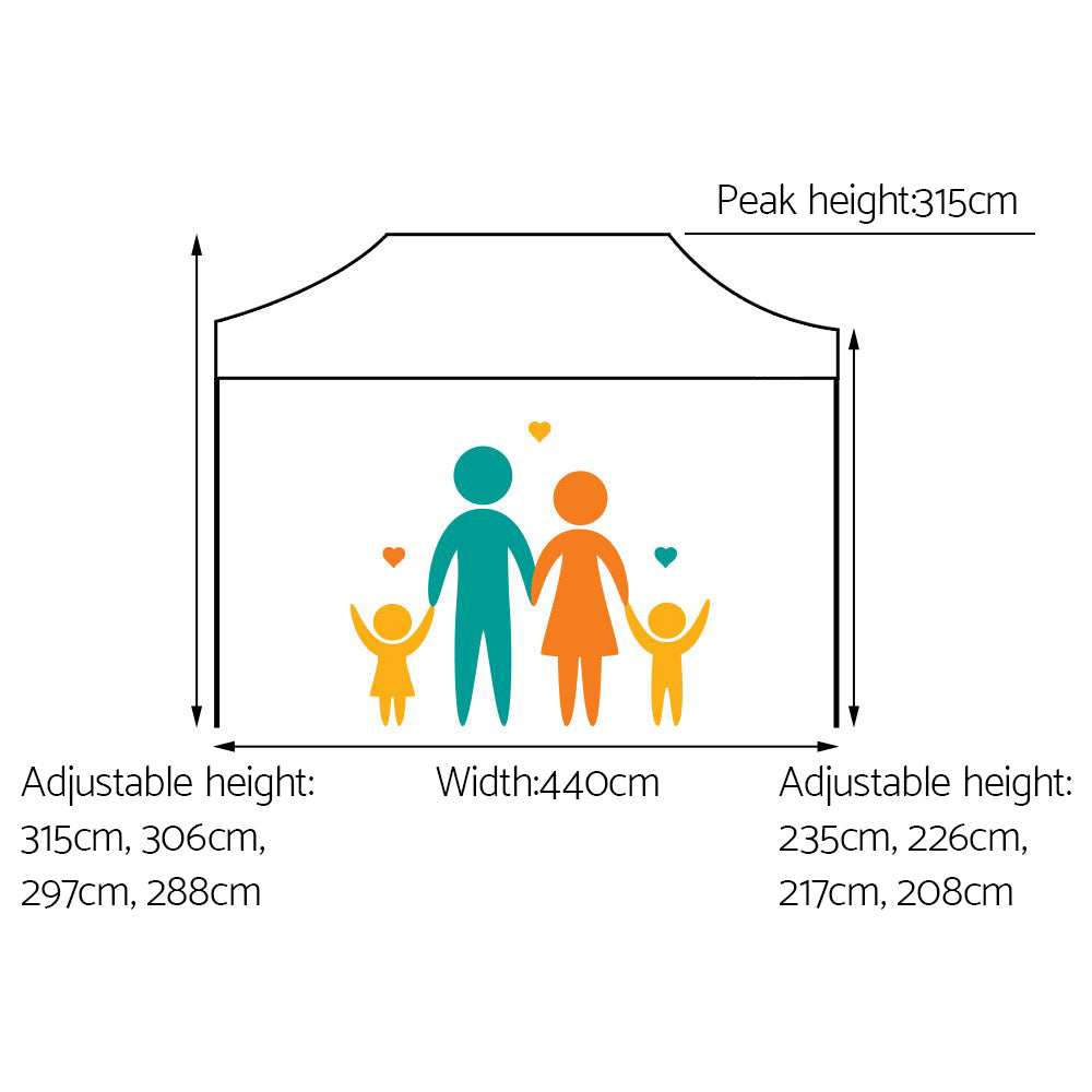 Gazebo Pop Up Marquee | 3x4.5 | Folding Tent | 500D Oxford Fabric | White