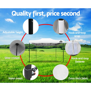 Gazebo Pop Up Marquee | 3x4.5 | Folding Tent | 500D Oxford Fabric | White