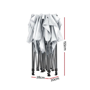 Gazebo Pop Up | 3x4.5m | w/Base Podx4 | Marquee Folding Outdoor Wedding Camping Tent | Shade Canopy | White