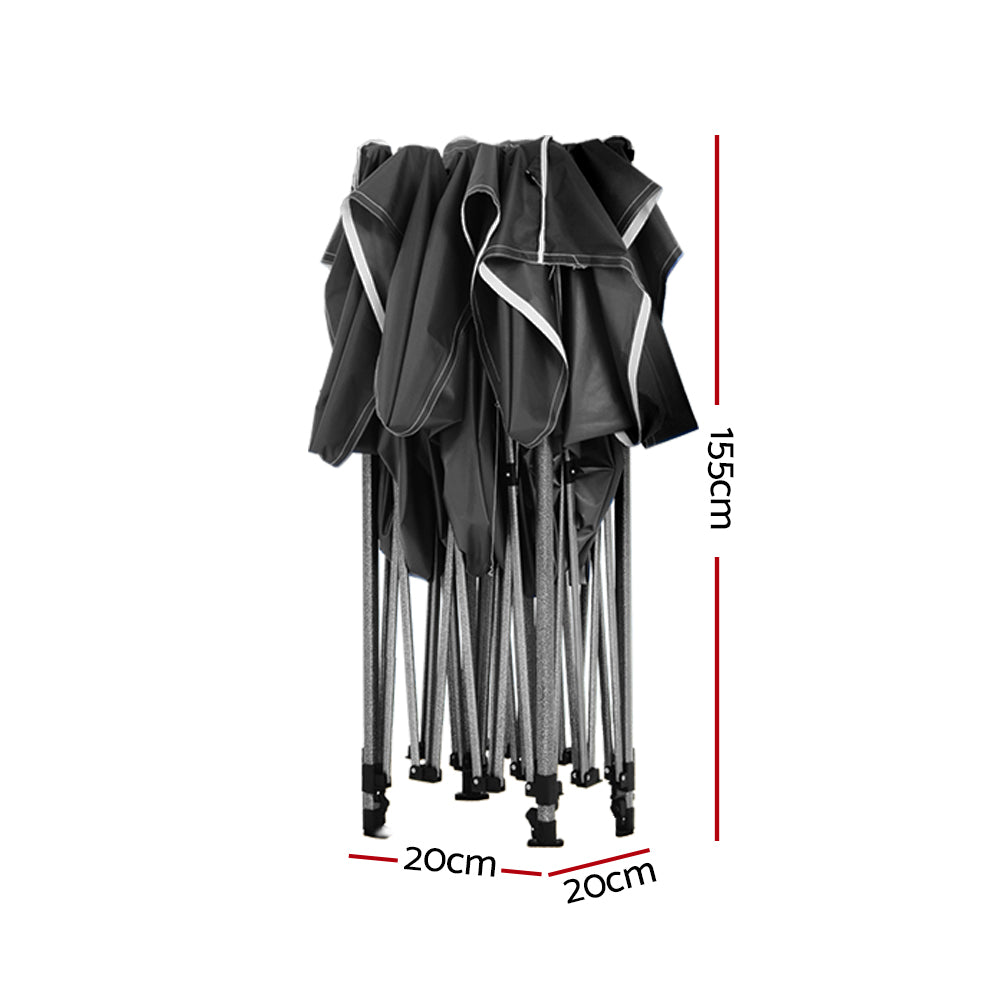 Gazebo Pop Up Marquee | 3x6 | Folding Tent | Wedding | 500D | Camping | Black