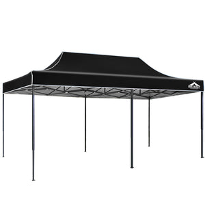 Gazebo Pop Up Marquee | 3x6m | Folding Outdoor | 500D Tent Base Pod | Black