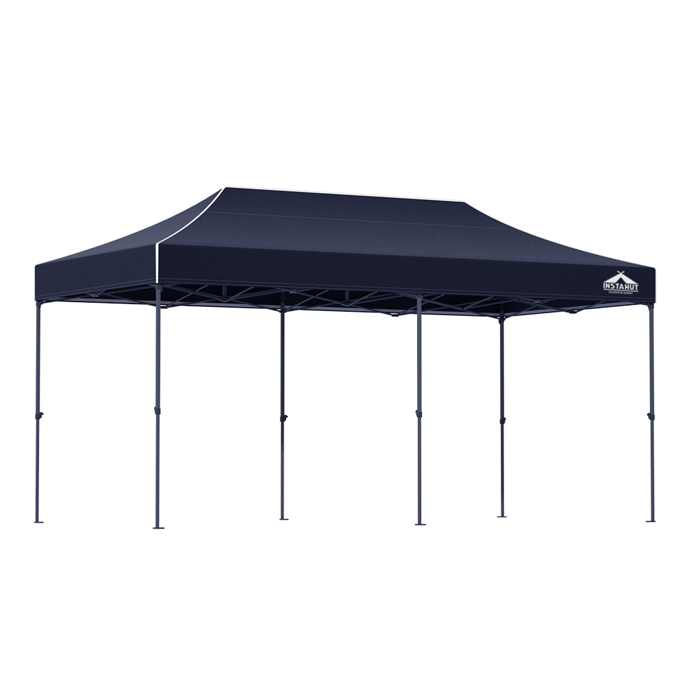 Gazebo Pop Up | 3x6m | w/Base Podx4 | Marquee Folding Outdoor Wedding Camping Tent | Shade Canopy | Navy