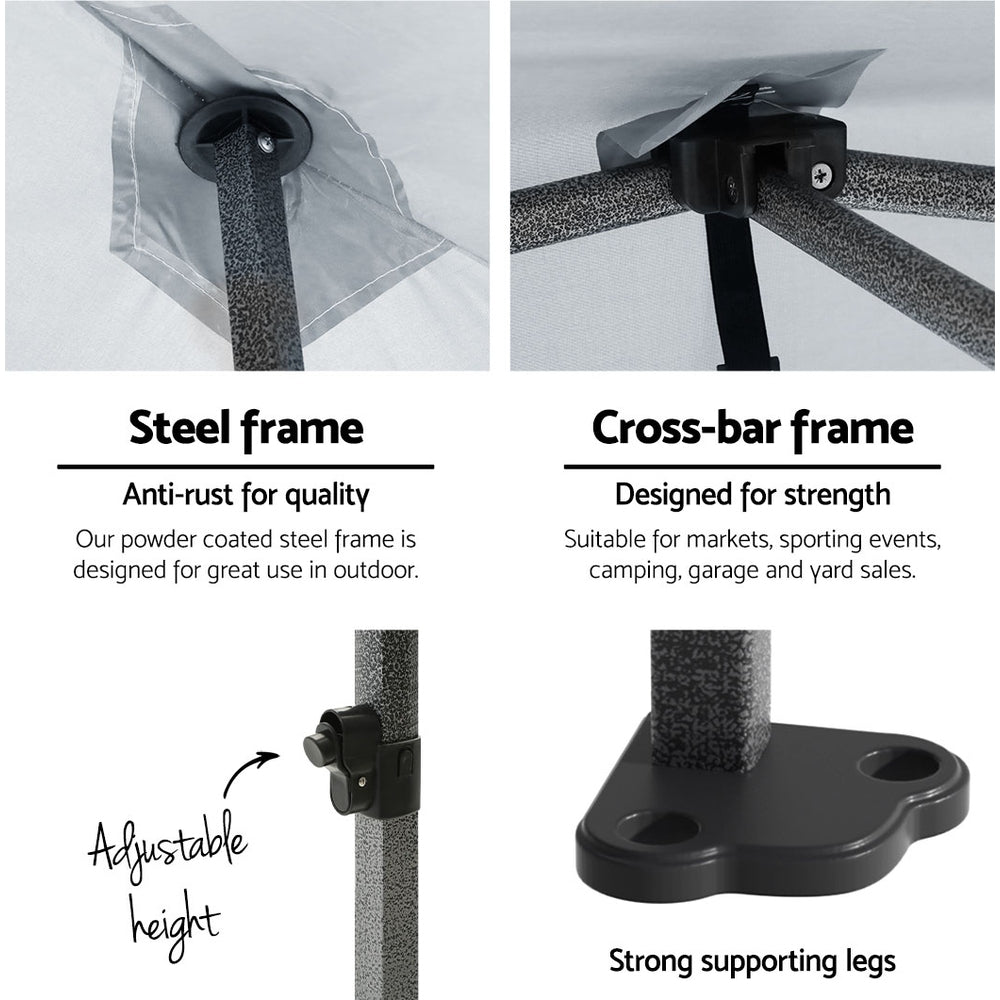 Gazebo Pop Up Marquee | 3x6m | Folding | 500D Wedding Tent Base Pod | White